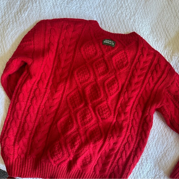 Daily Drills Cable Red Sweater - Picture 2 of 3